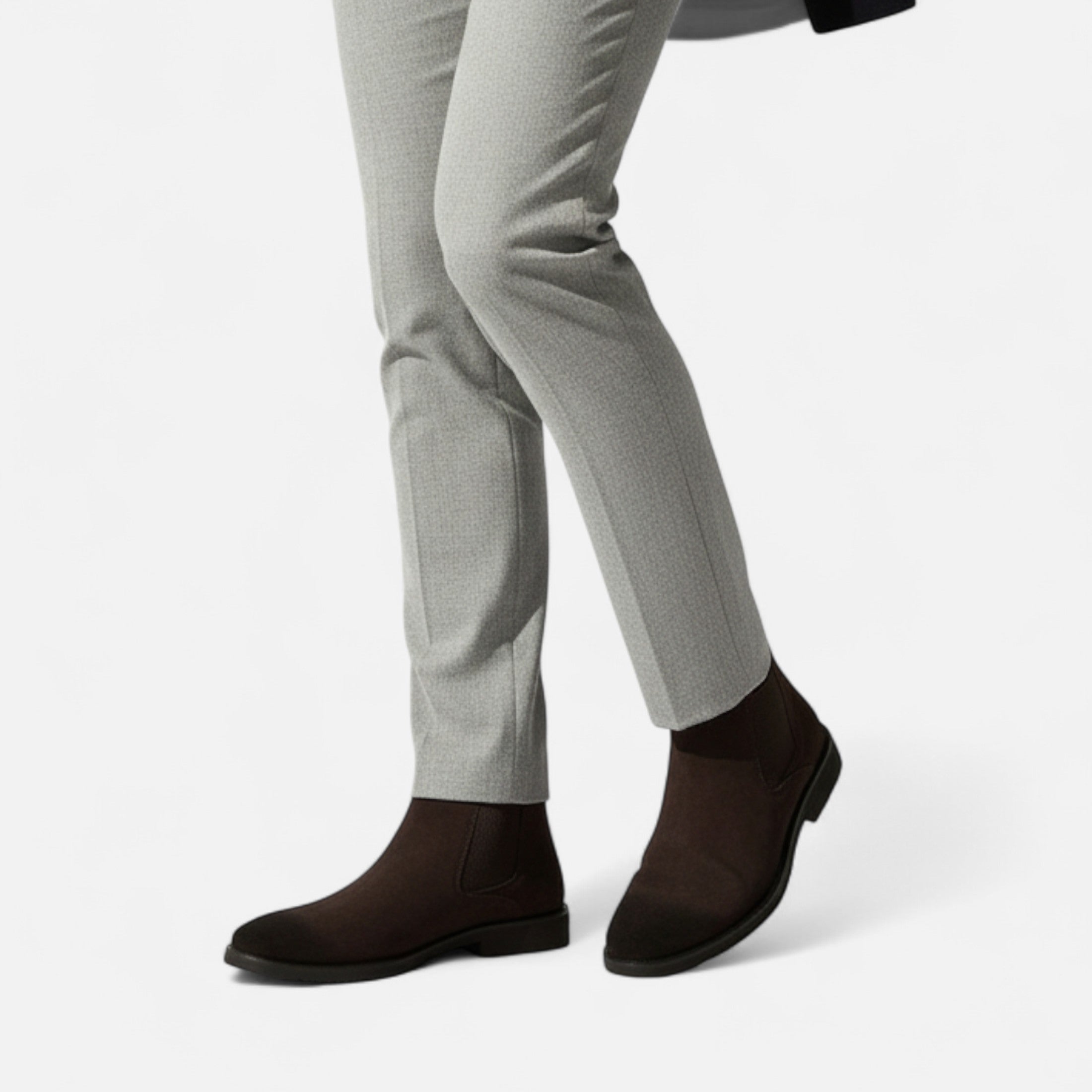 Men’s High-Top Artificial Leather Design Boots with Rubber Sole