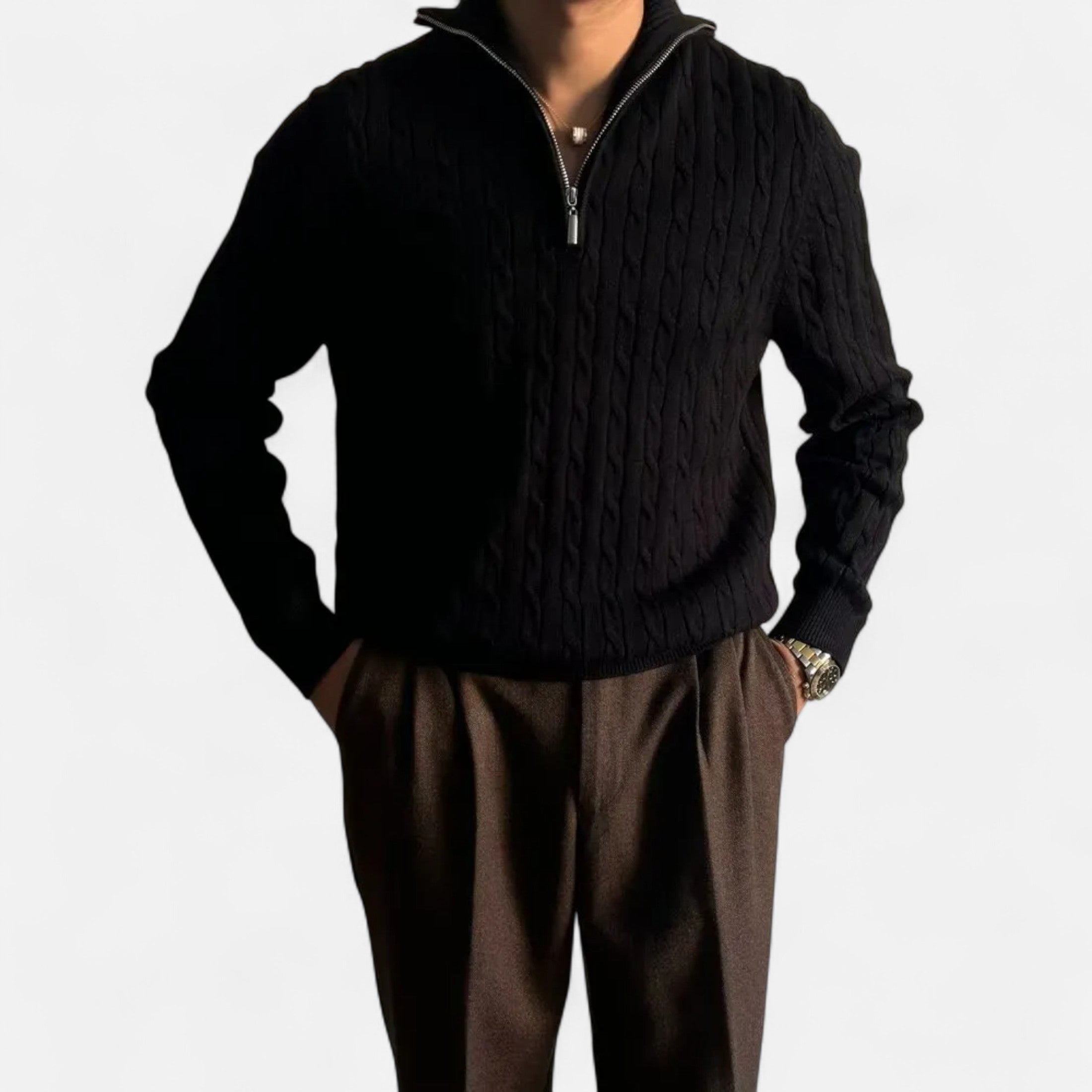 Men’s Loose-Fit Knit Pullover Casual Sweater for Everyday Comfort