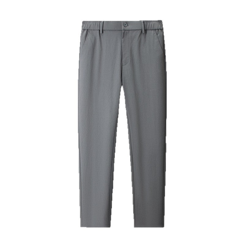 Men’s Straight Mid-Waist Lightweight Loose Casual Trousers