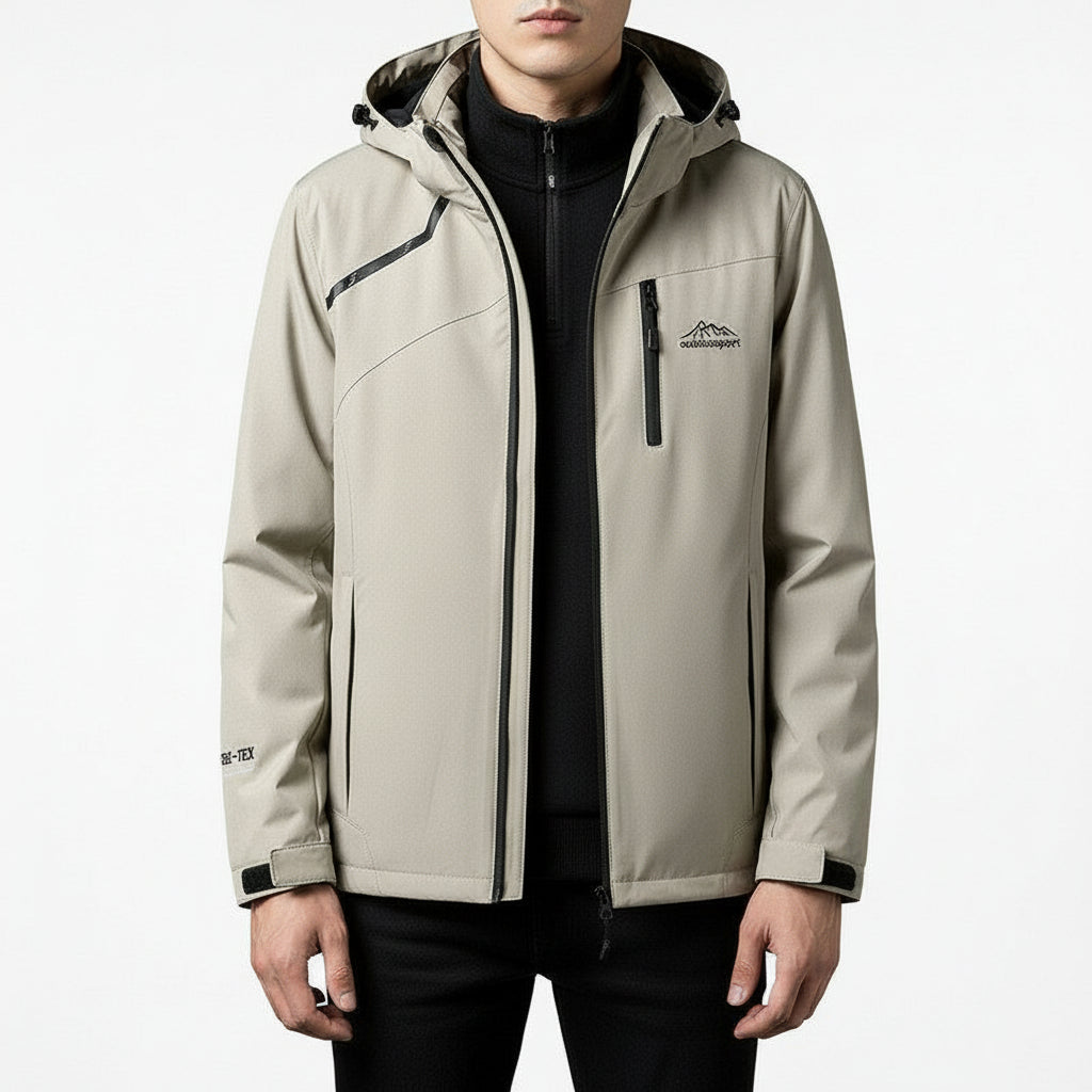 Men’s Waterproof Padded Nylon Fleece-Lined Jacket