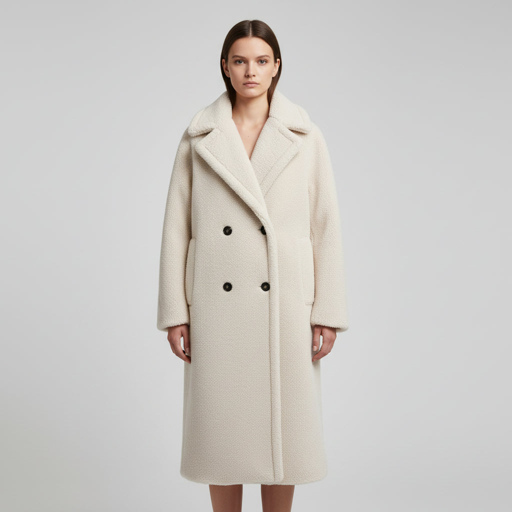 Women’s Faux Fur Wool-Style Coat for Winter