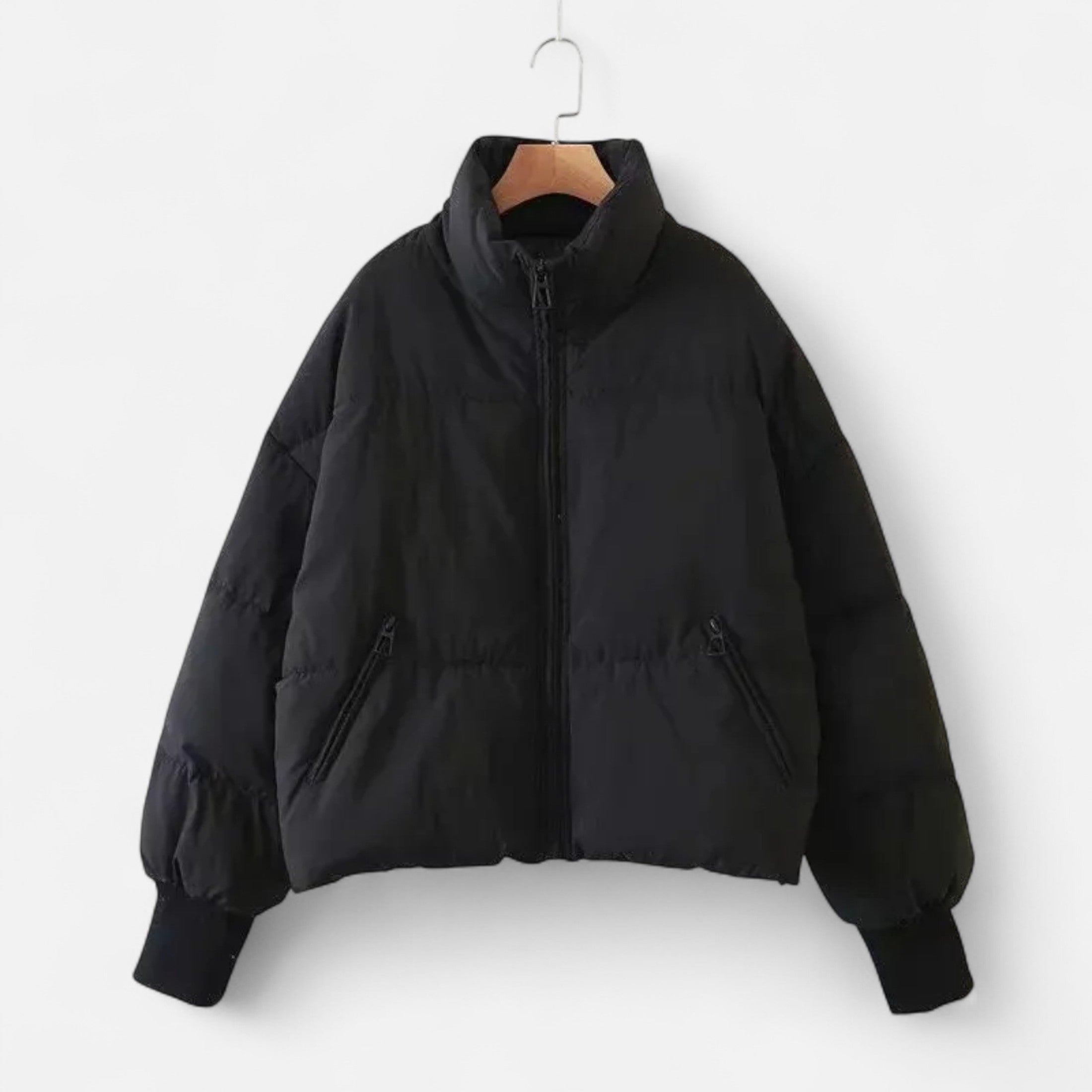 Women’s Stand-Collar Lightweight Padded Zipper Jacket