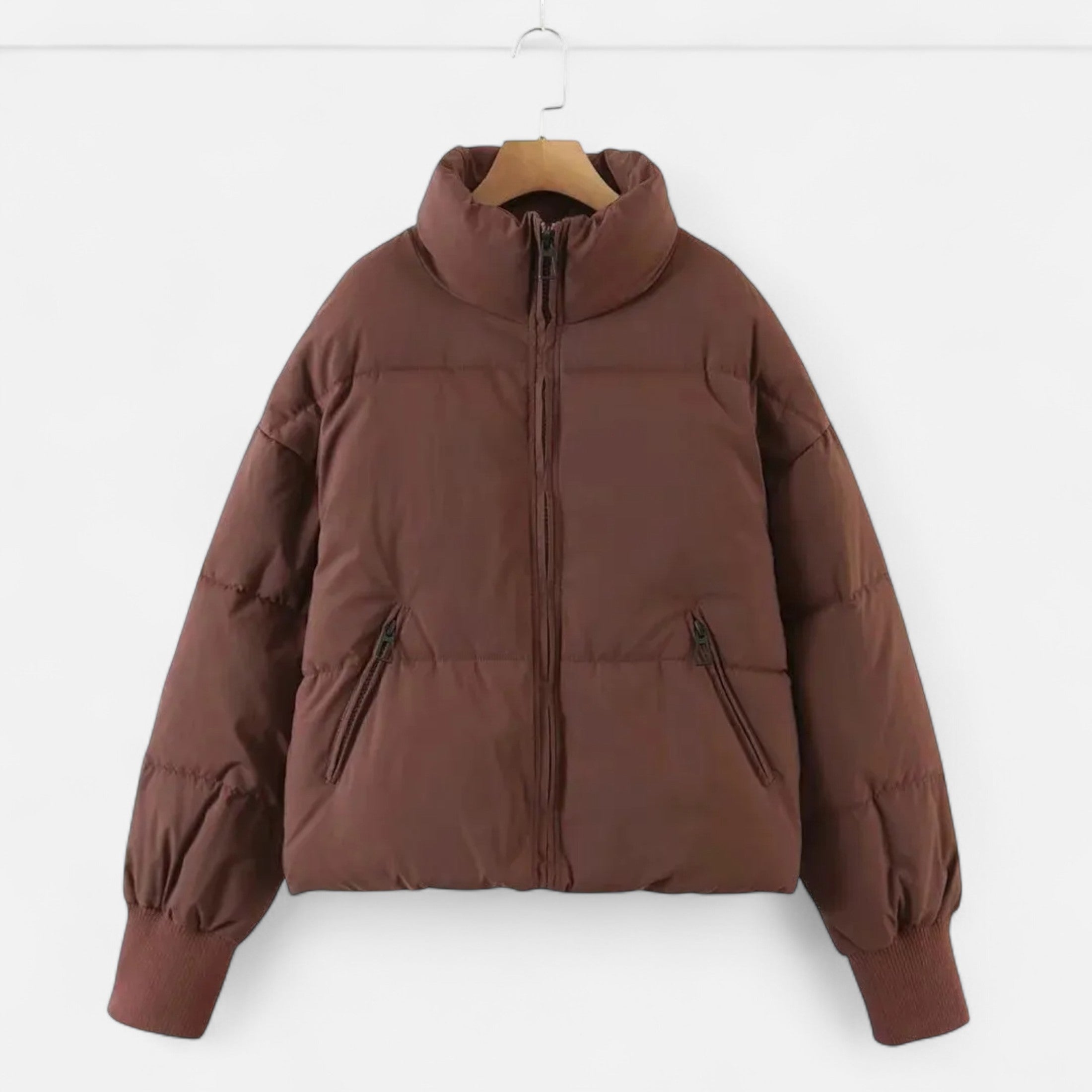 Women’s Stand-Collar Lightweight Padded Zipper Jacket