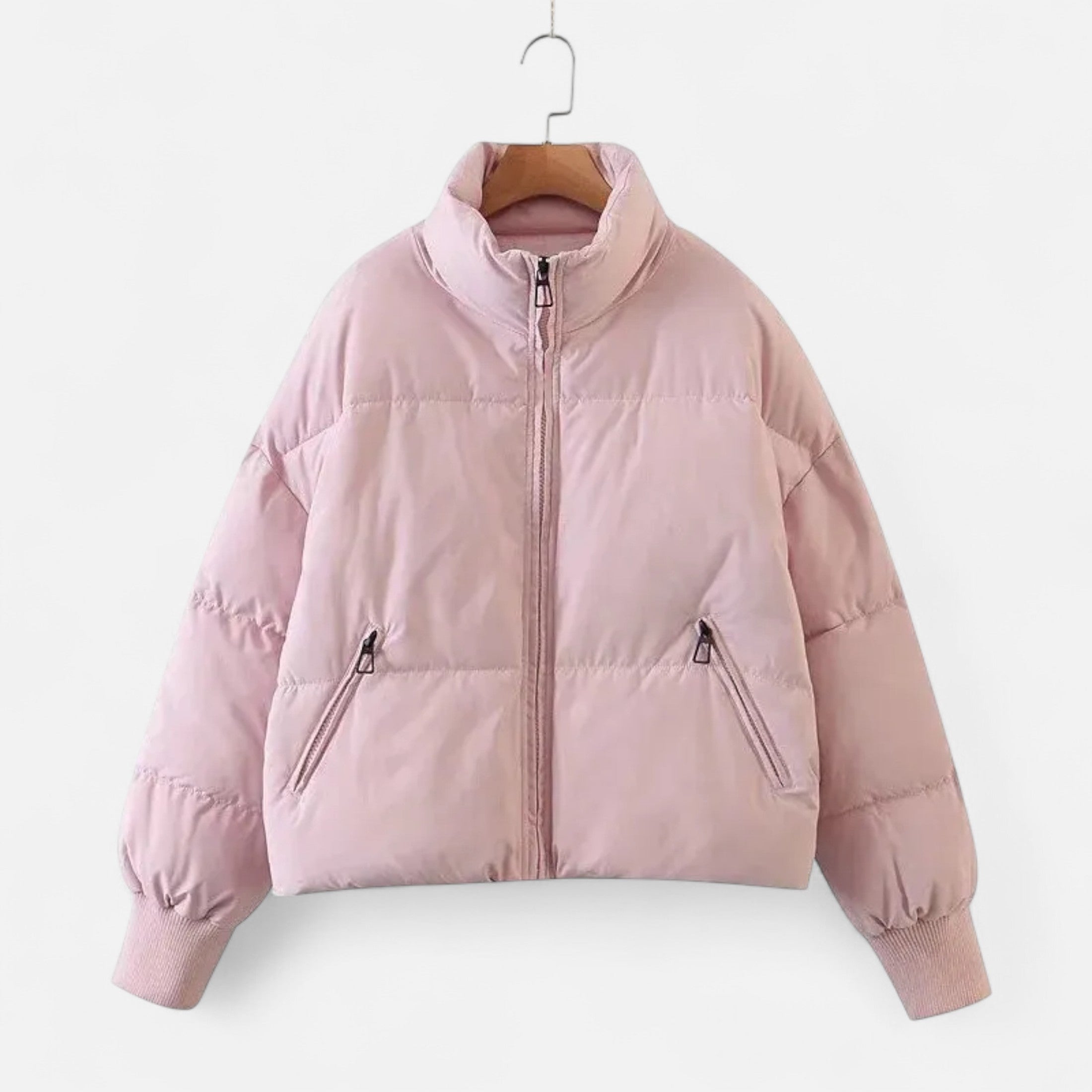 Women’s Stand-Collar Lightweight Padded Zipper Jacket