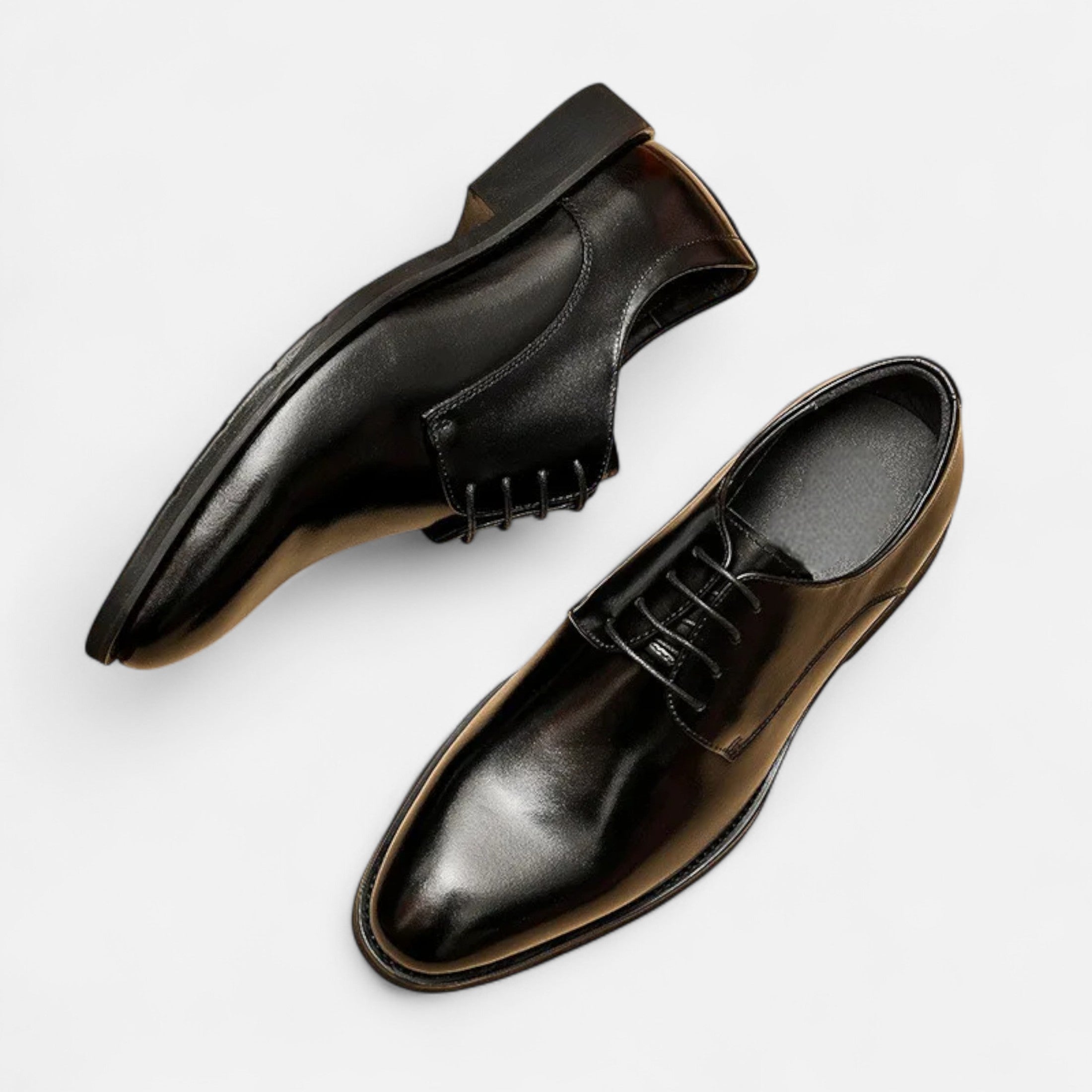 Men’s Casual Leather-Look Low-Top Cap-Toe Design Shoes with Durable Rubber Sole