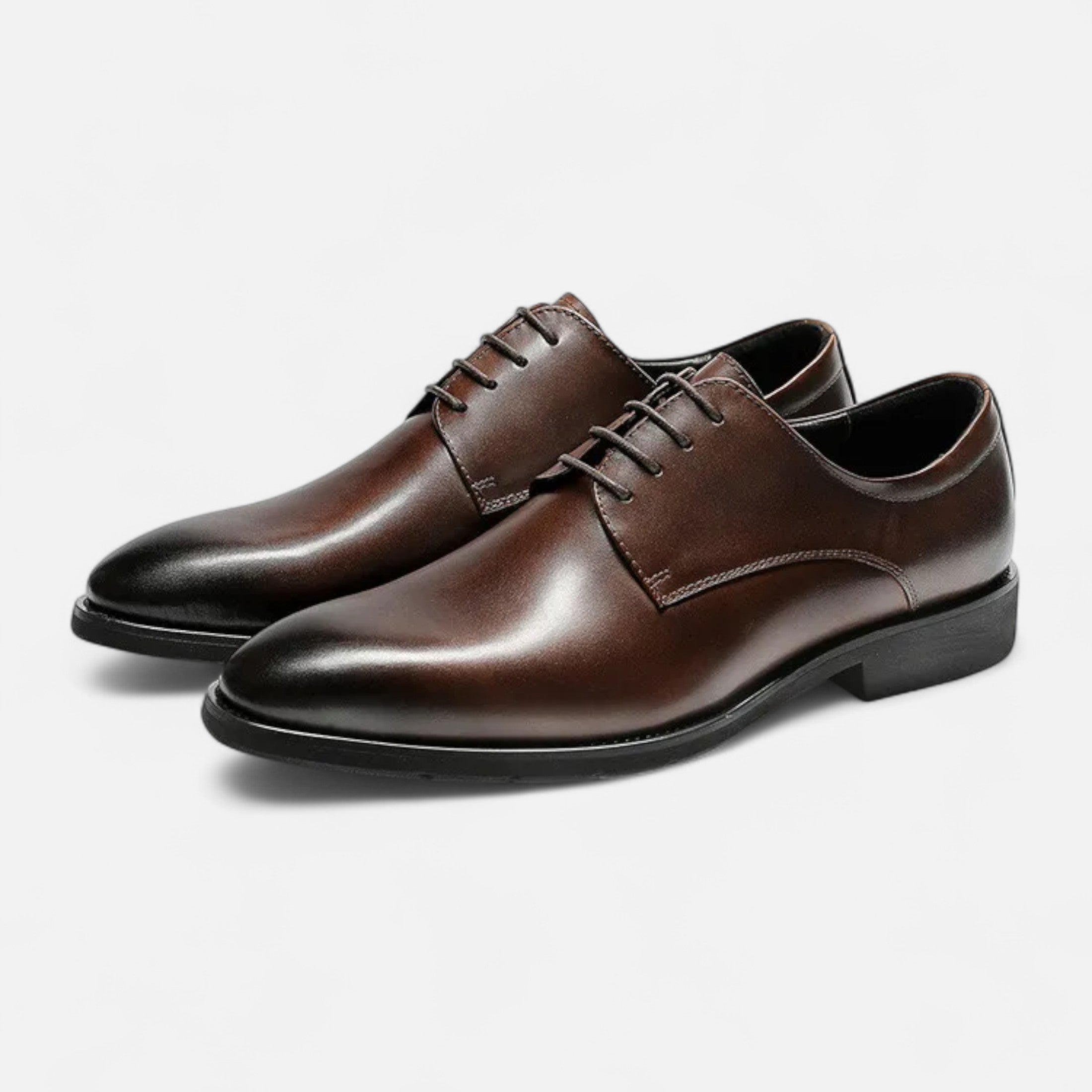 Men’s Casual Leather-Look Low-Top Cap-Toe Design Shoes with Durable Rubber Sole