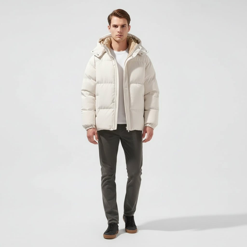 Men’s Detachable Hood Puffer Padded Jacket
