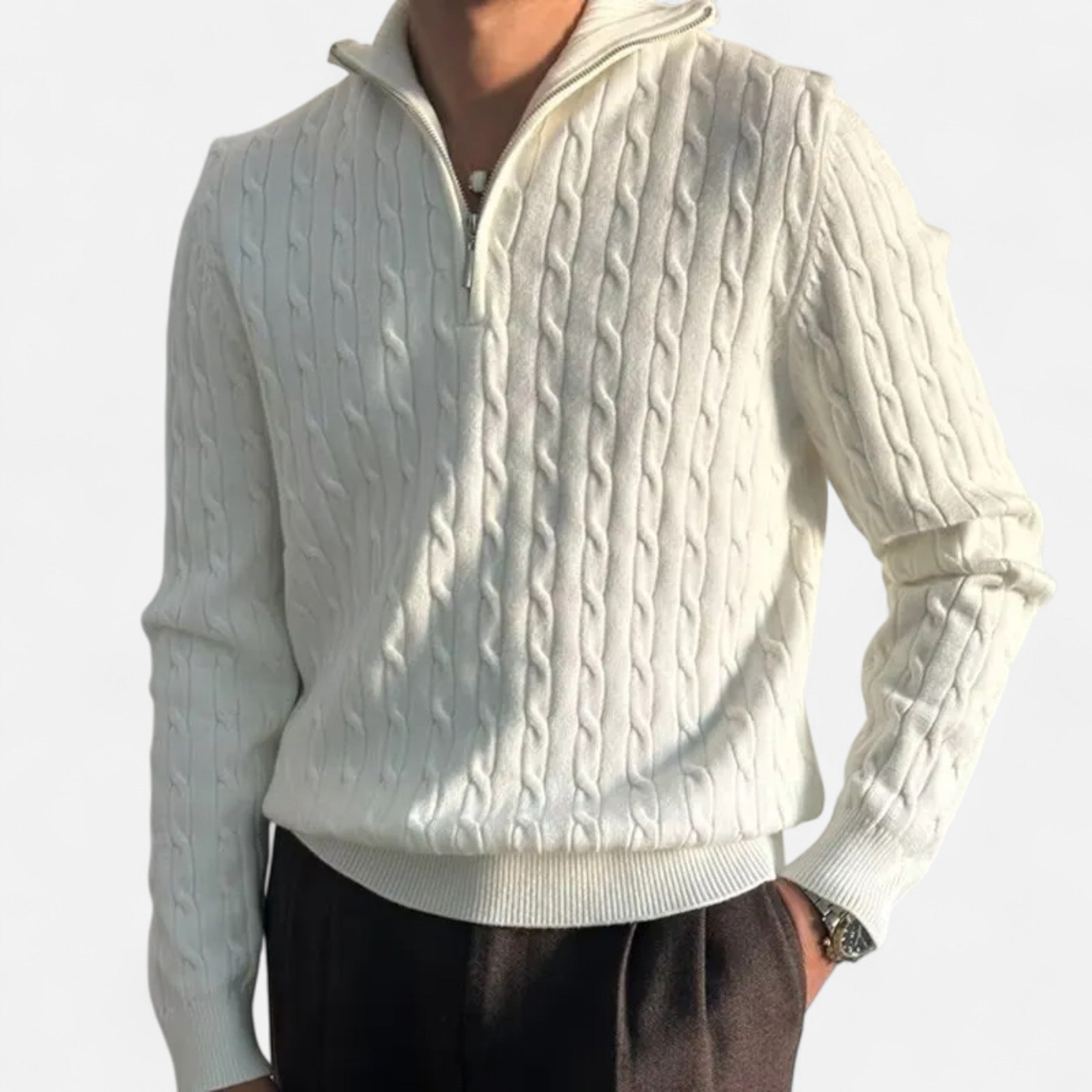 Men’s Loose-Fit Knit Pullover Casual Sweater for Everyday Comfort