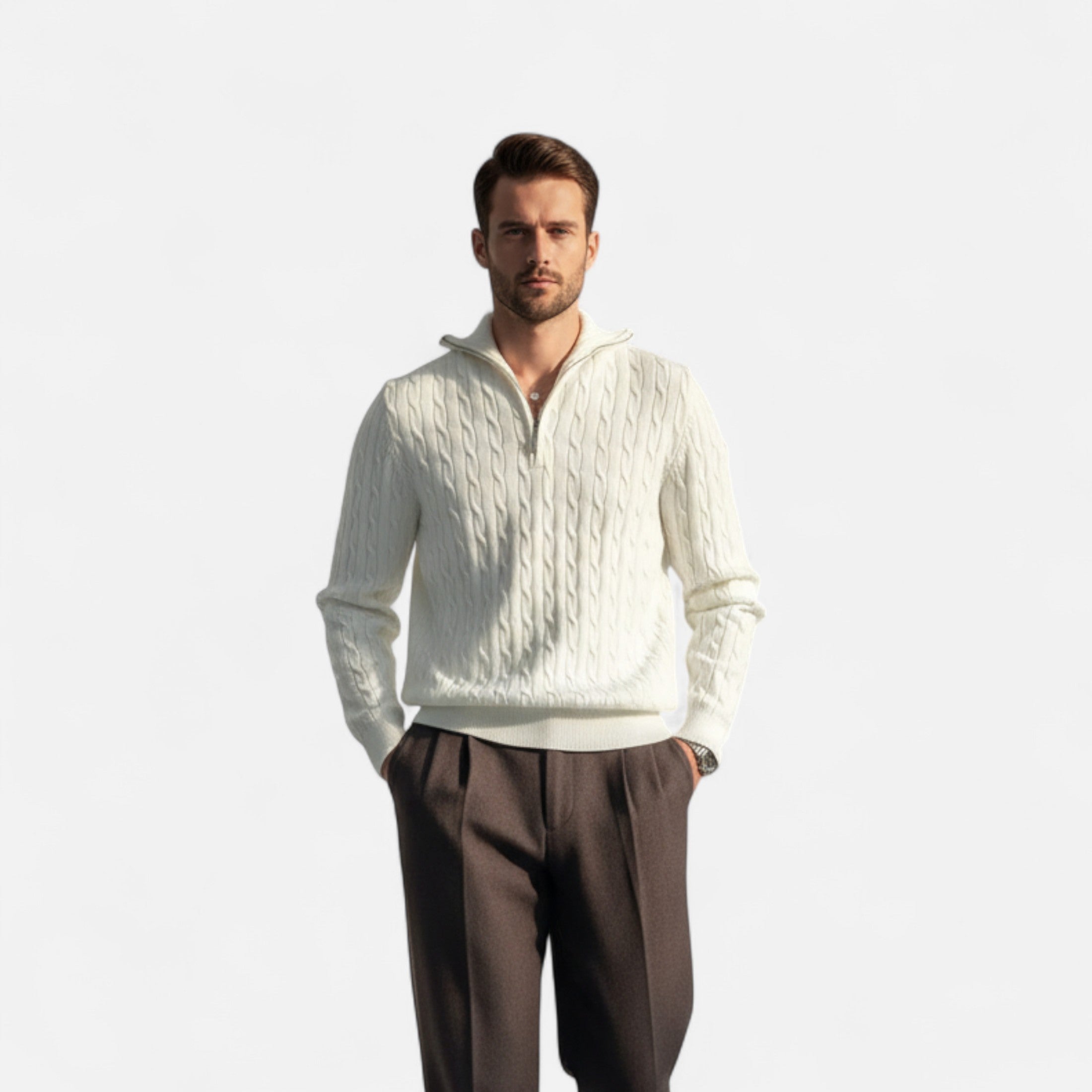 Men’s Loose-Fit Knit Pullover Casual Sweater for Everyday Comfort