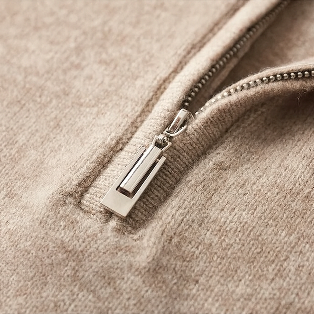 Men’s Merino Wool Half-Zip Sweater with Mock Neck