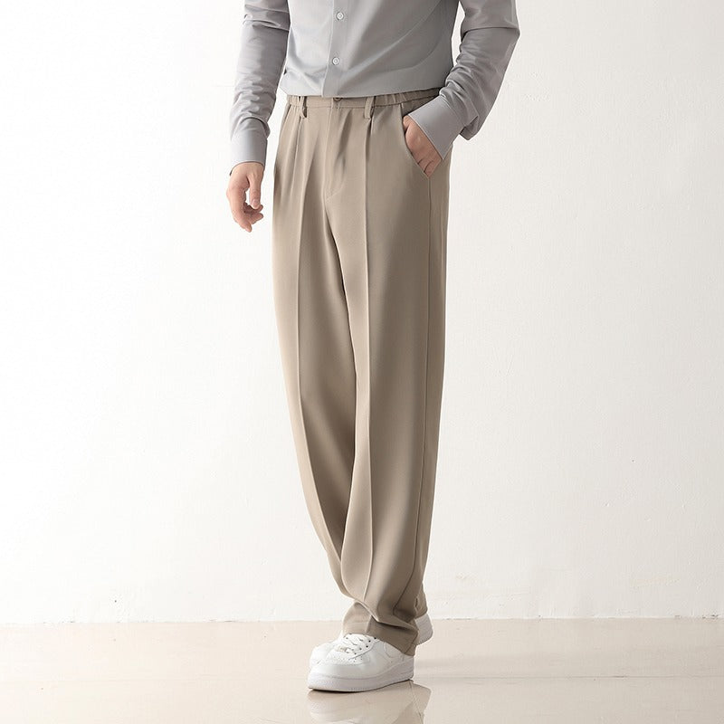 Men’s Straight Casual Loose-Fit Pants Trousers