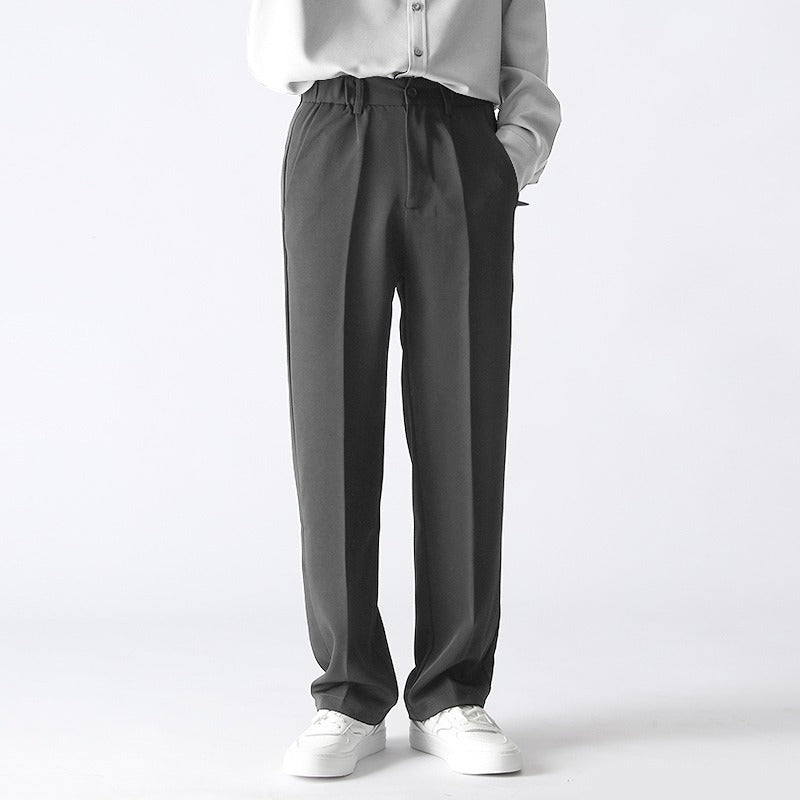 Men’s Straight Casual Loose-Fit Pants Trousers