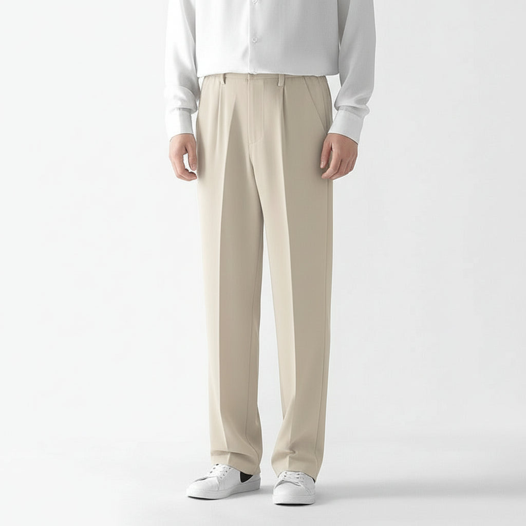 Men’s Straight Casual Loose-Fit Pants Trousers