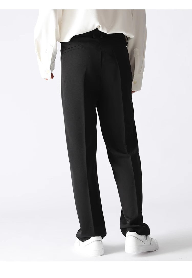 Men’s Straight Casual Loose-Fit Pants Trousers