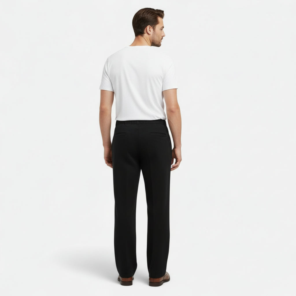 Men’s Straight Vintage Cotton-Blend Micro Flare Trousers