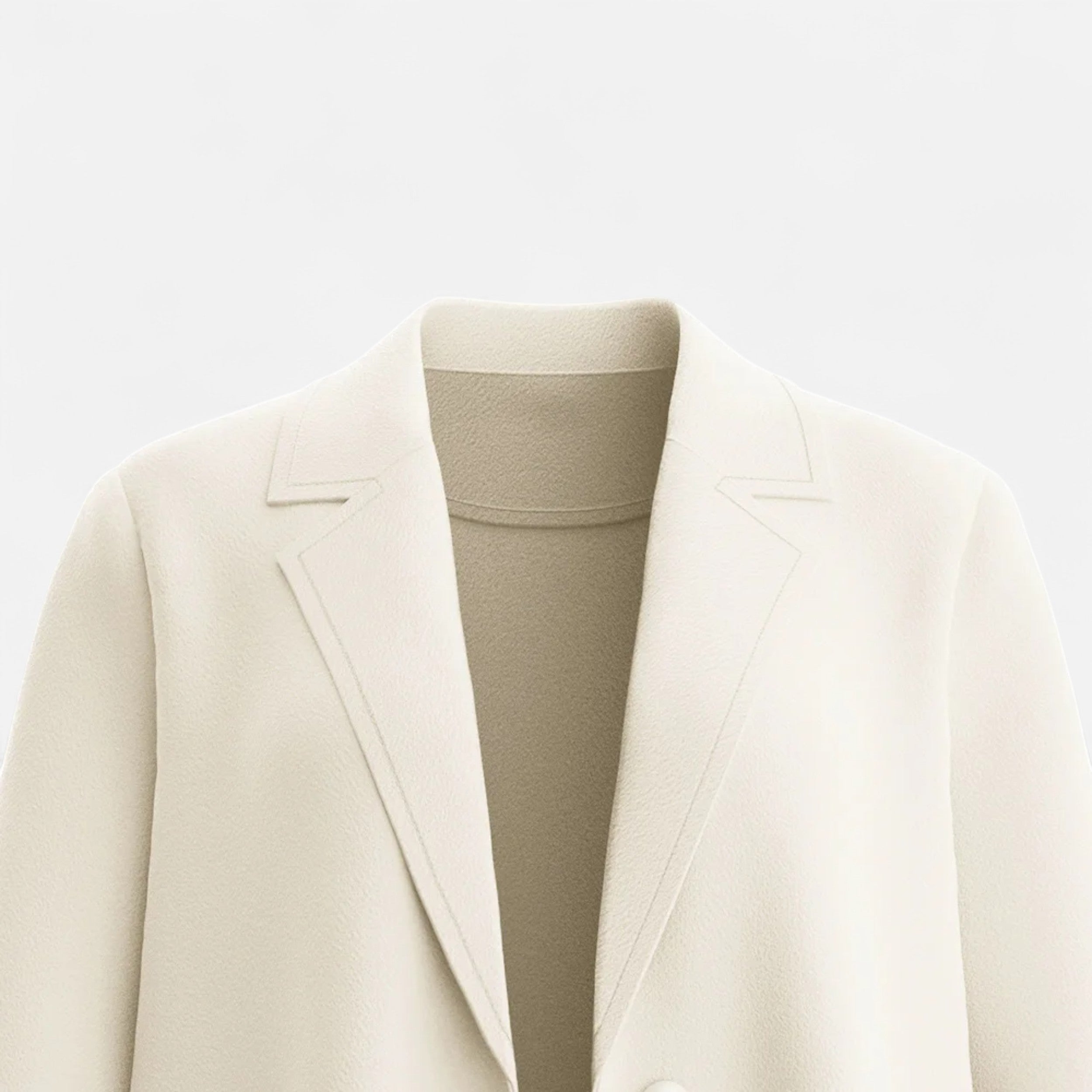 Women’s Single-Breasted White Lapel Coat