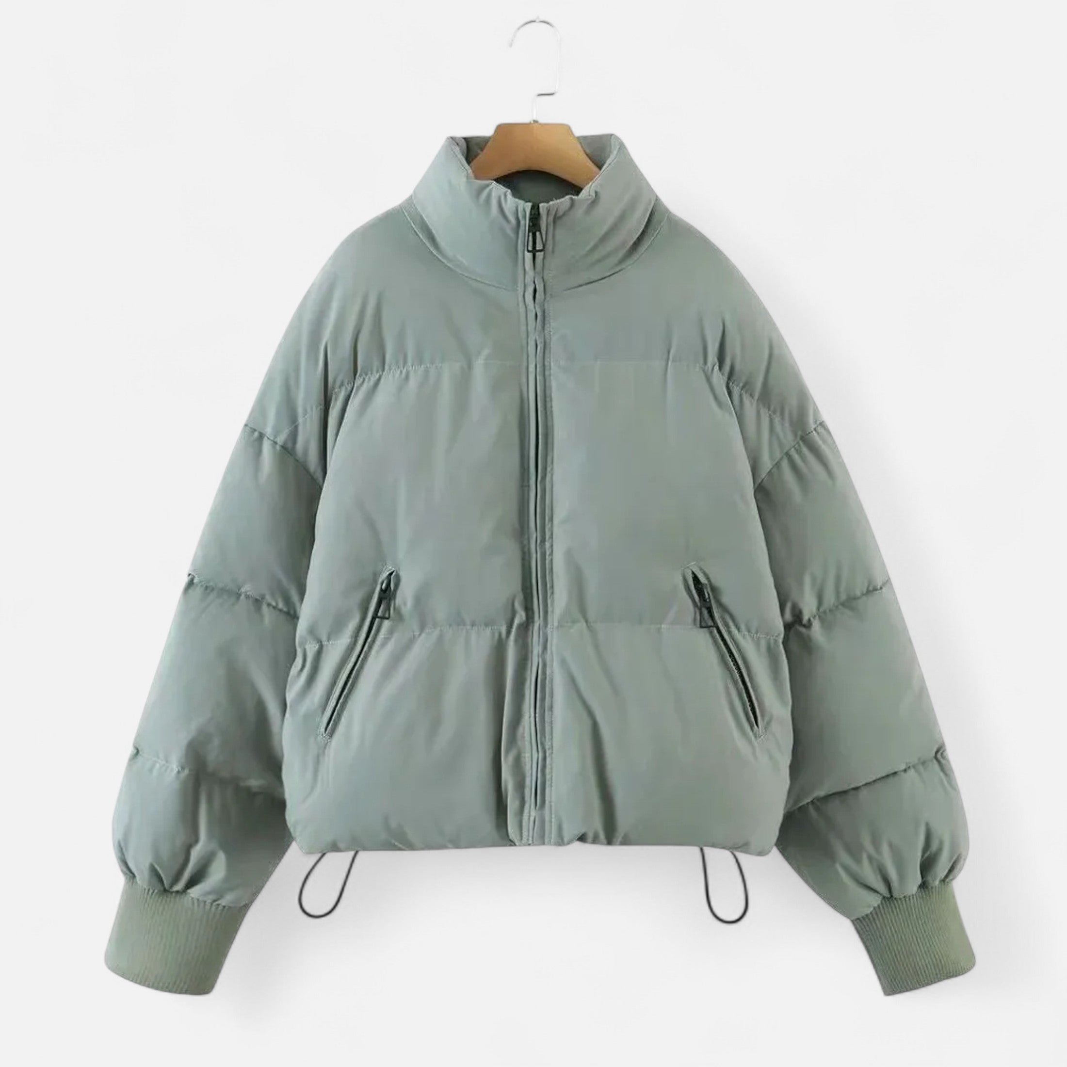 Women’s Stand-Collar Lightweight Padded Zipper Jacket