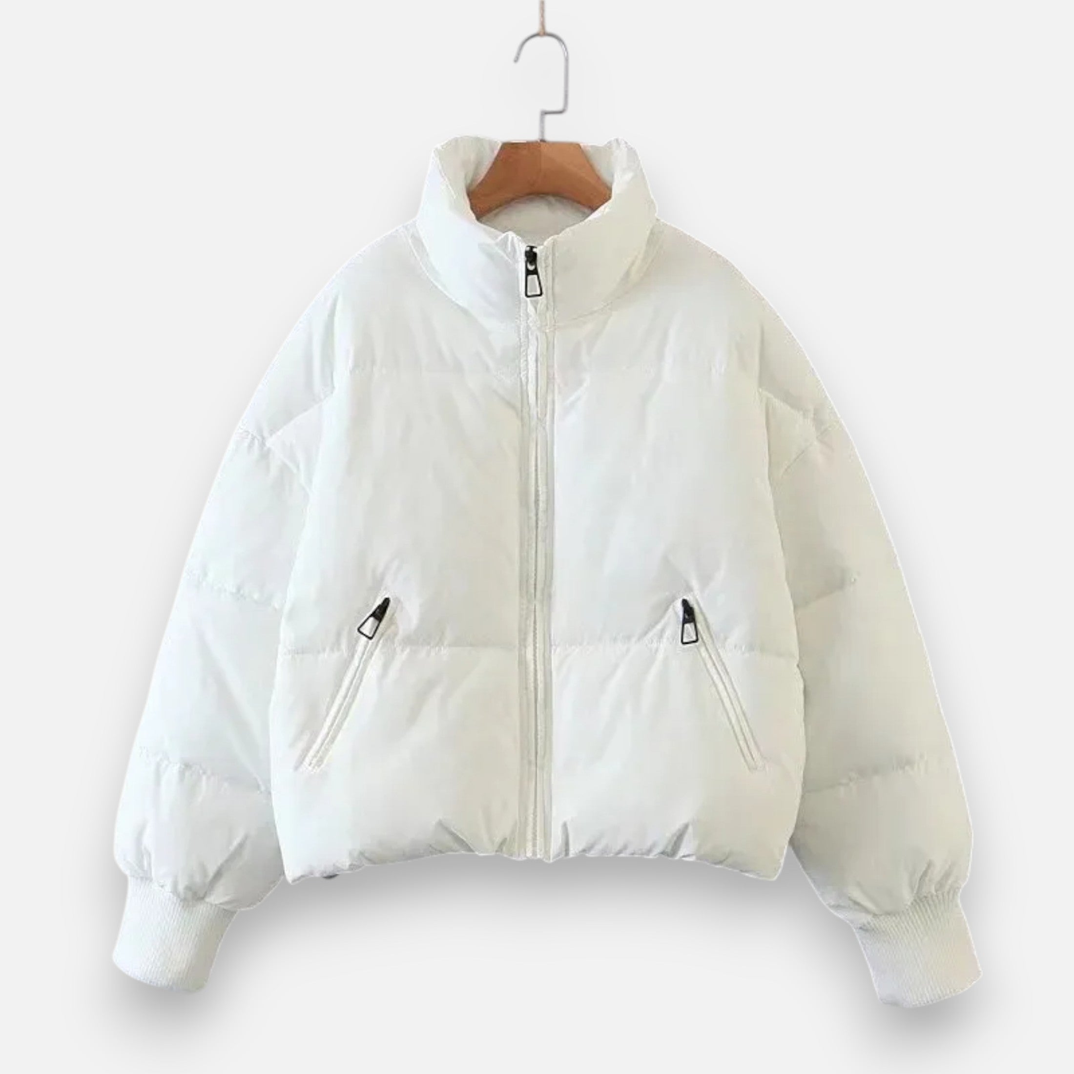 Women’s Stand-Collar Lightweight Padded Zipper Jacket