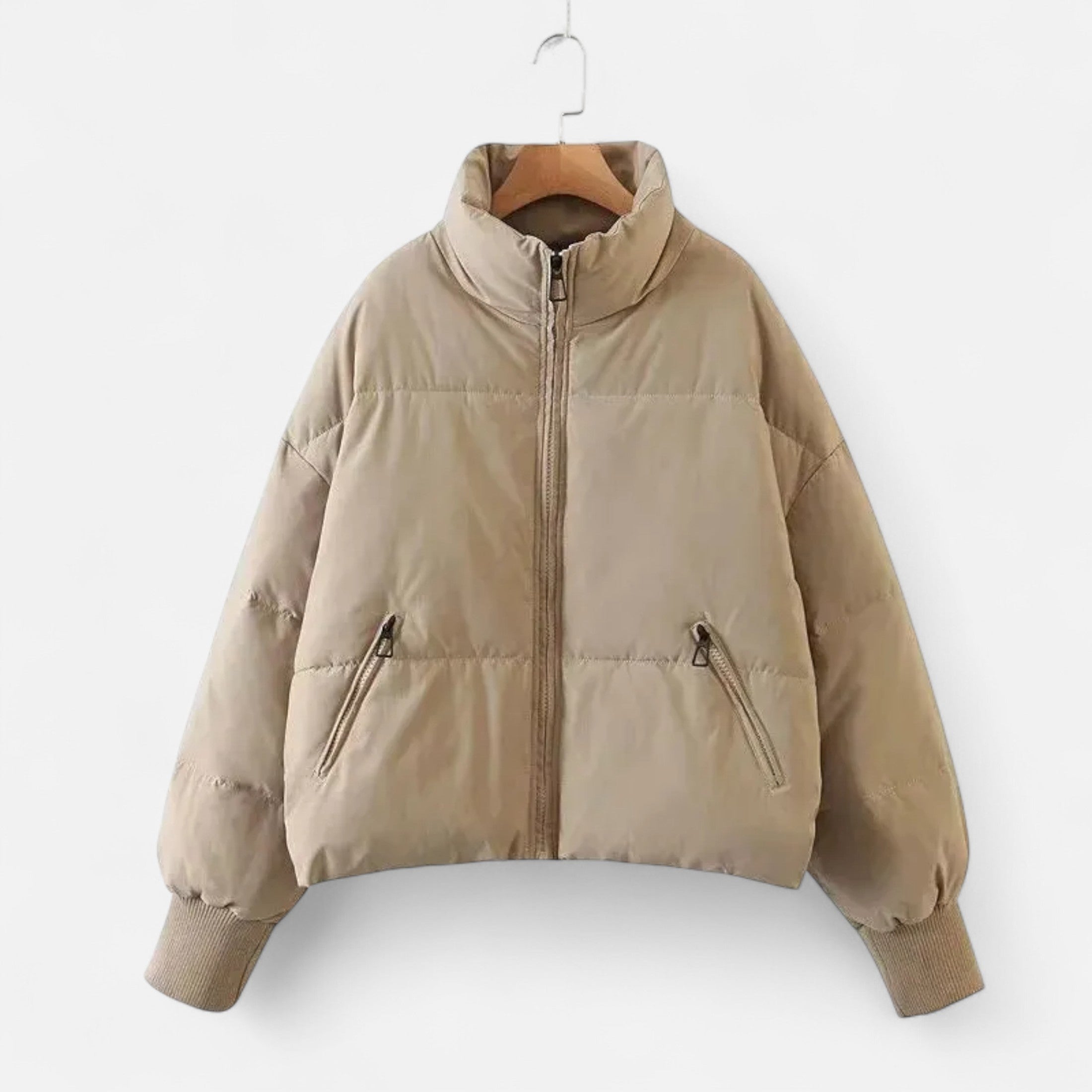 Women’s Stand-Collar Lightweight Padded Zipper Jacket