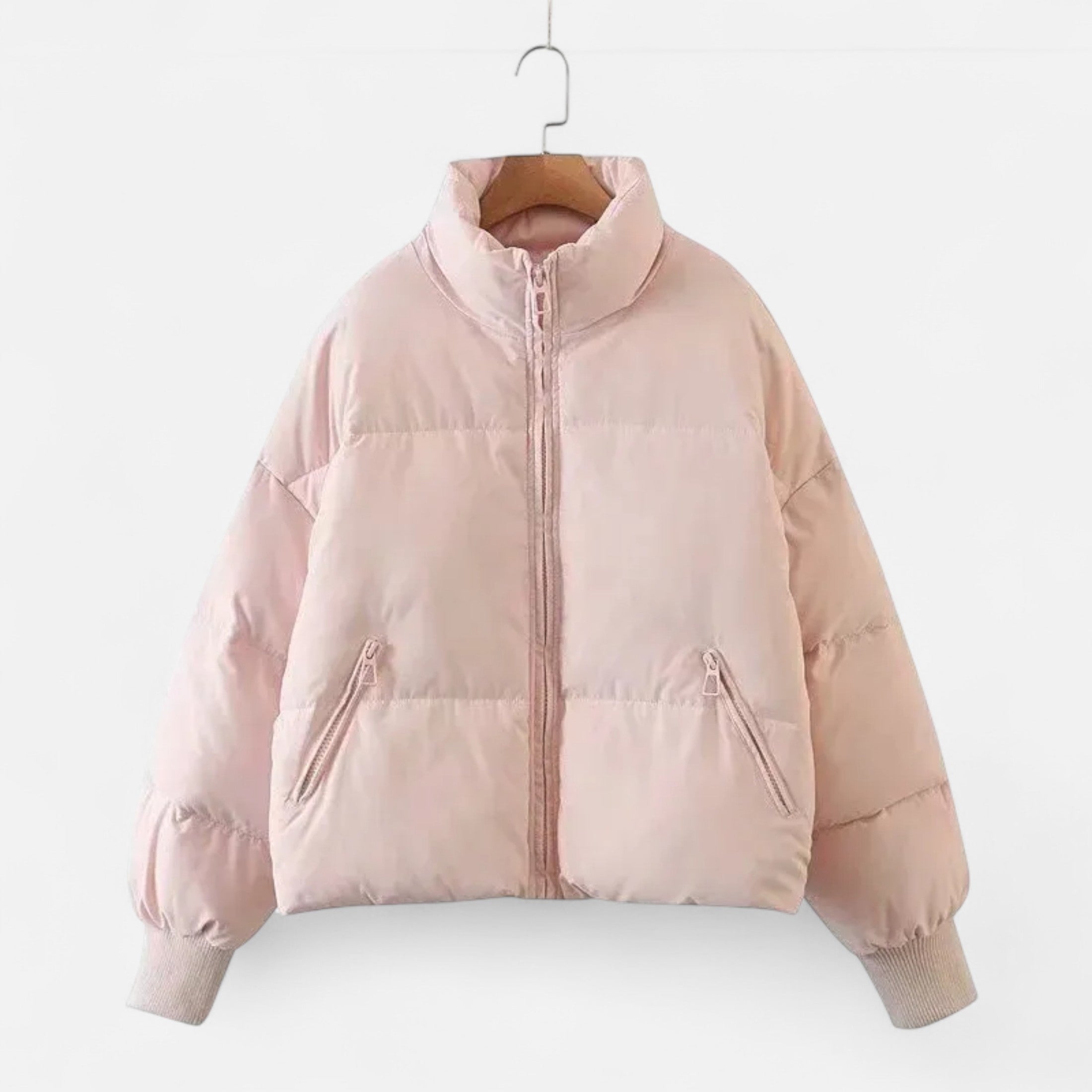 Women’s Stand-Collar Lightweight Padded Zipper Jacket