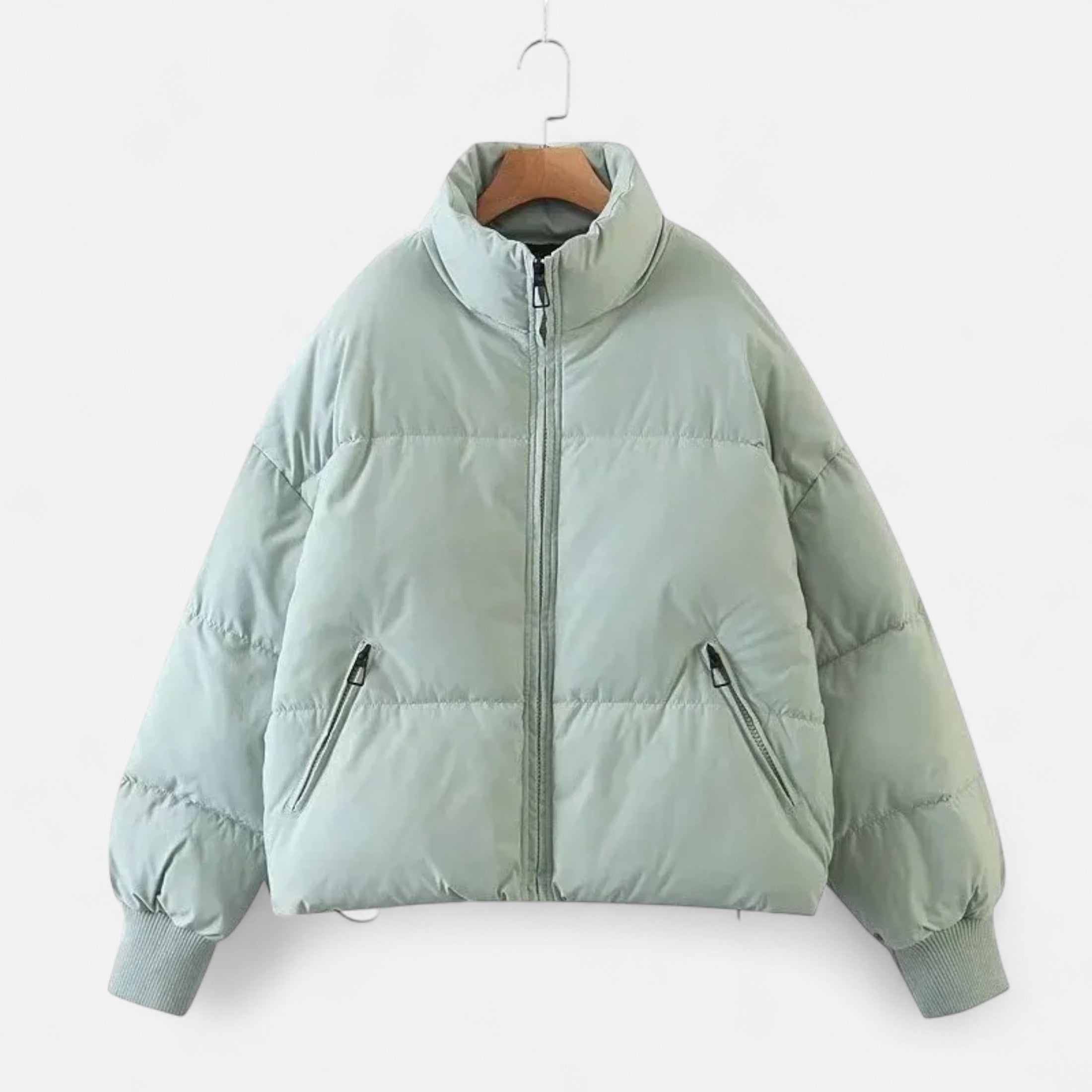 Women’s Stand-Collar Lightweight Padded Zipper Jacket